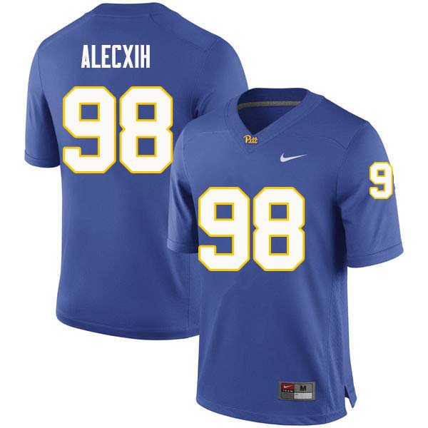 Men #98 Chas Alecxih Pittsburgh Panthers College Football Jerseys Sale-Royal